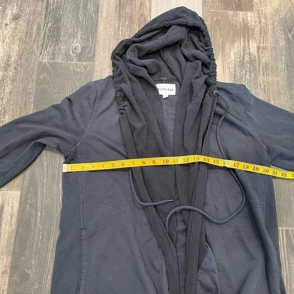 Olive + Oak Gray Pieced Hoodie Jacket Open Front Drawstring Hem Med the buckle - Picture 10 of 10